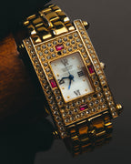 "VALENTINO ROLENTA" 90's-00's Decorative rhinestone quartz watch