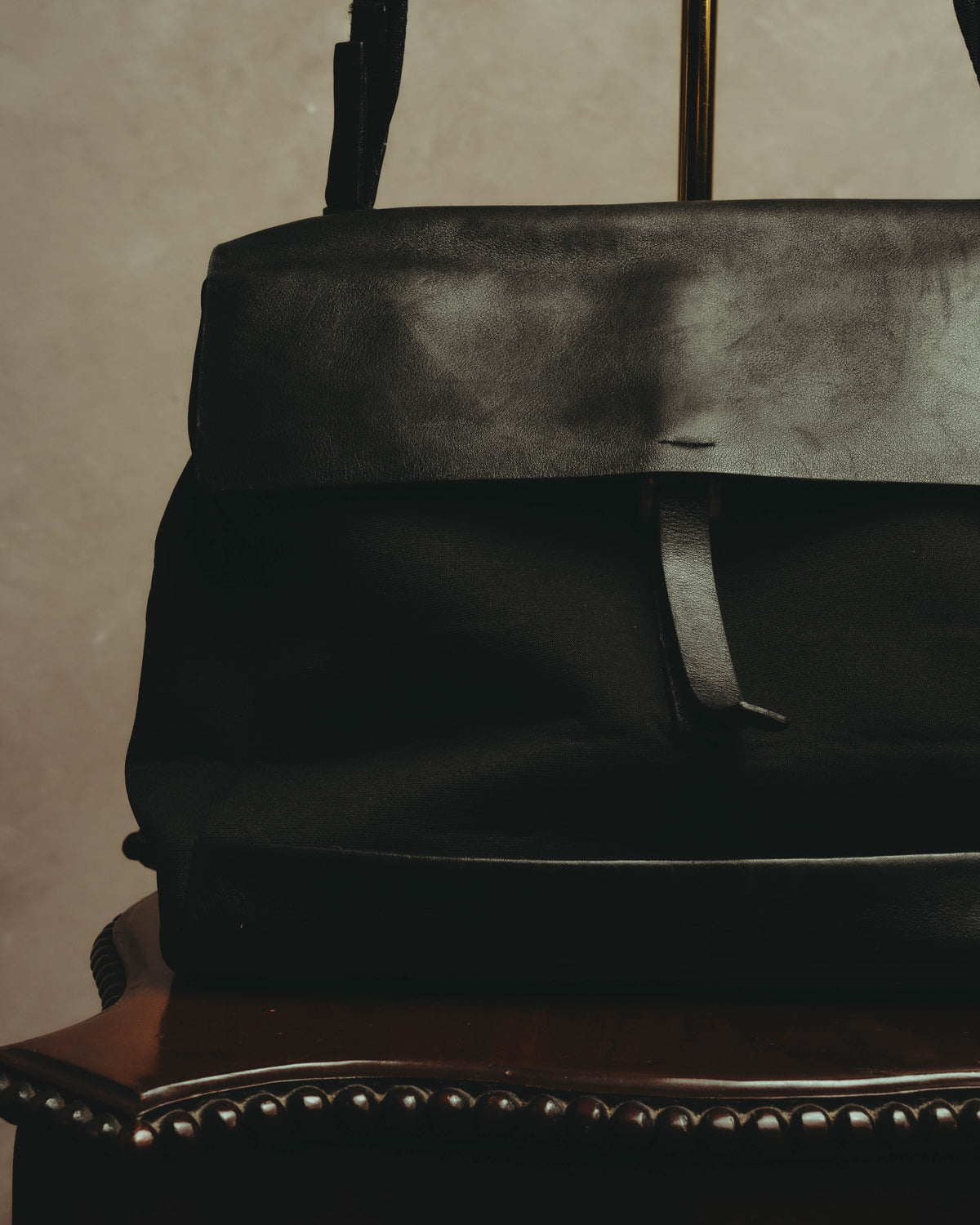 “PRADA” 90’s-00’s Nylon and leather flap messenger bag