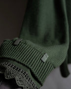 "MONCLER" Relaxed fit high neck lace change knit