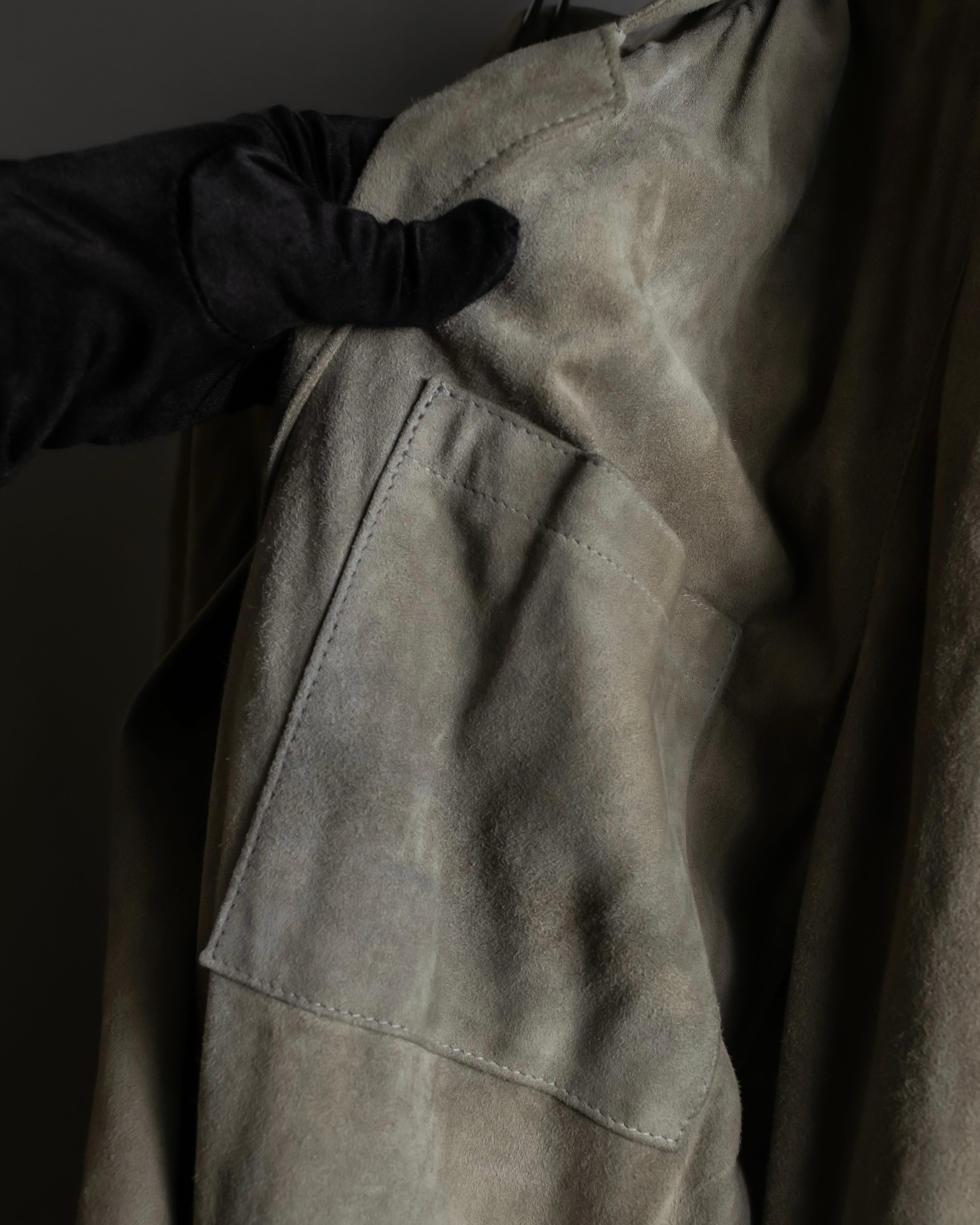 "GIORGIO ARMANI" Brushed shades suede leather long coat