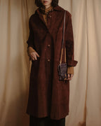 -SPECIAL- "GUCCI" 70’s Suede leather round collar coat