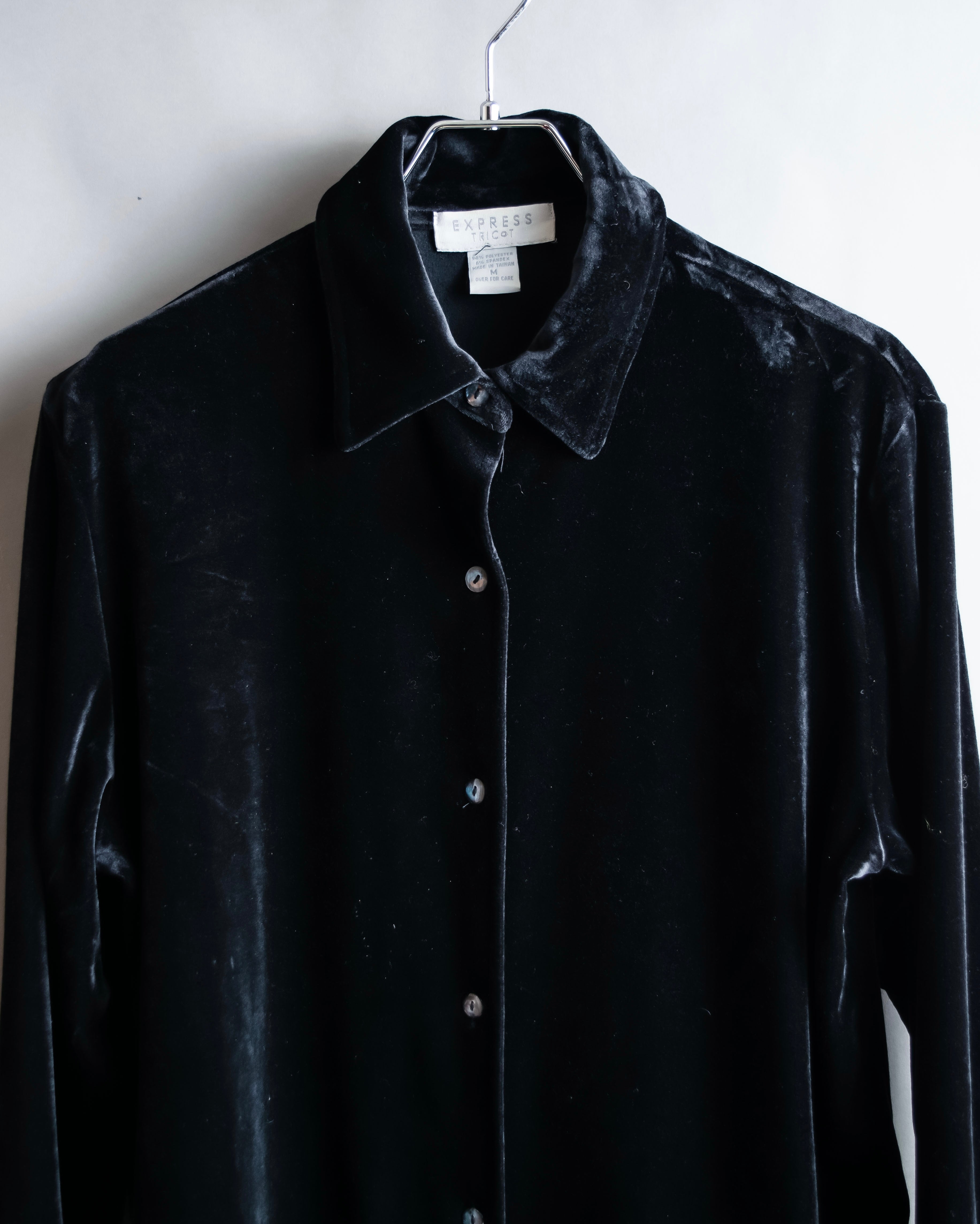 "EXPRESS" Beautiful glossy regular color velour shirt