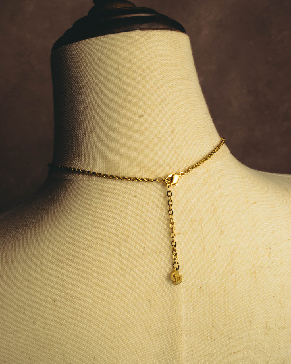 "Christian Dior" 80's-90's Gold tone bottle pendant necklace