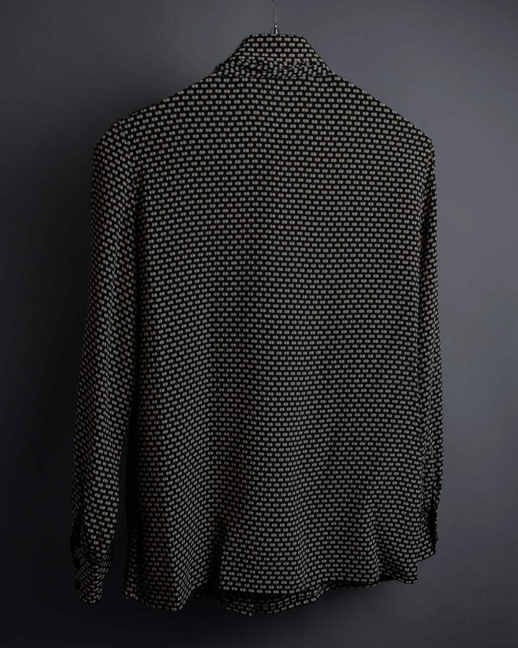 "Christian Dior PRETA PORTER" Ivory polka dot bow tie blouse