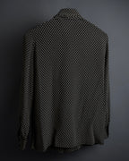 "Christian Dior PRETA PORTER" Ivory polka dot bow tie blouse