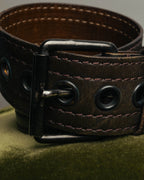 “Yves Saint Laurent” 00’s Wide eyelet leather belt