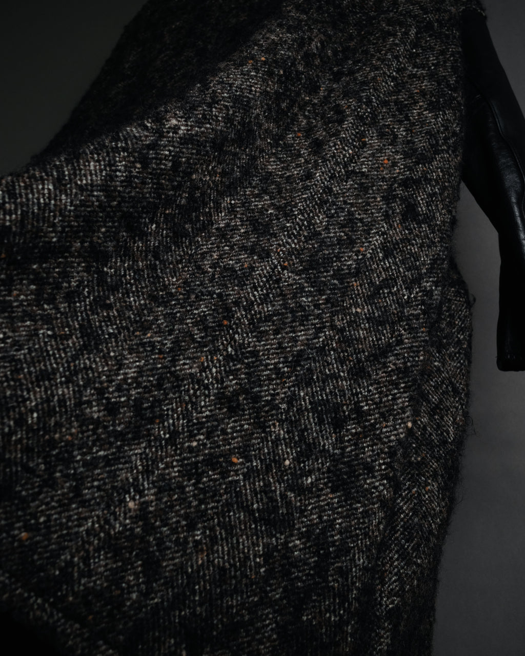 “JUNYA WATANABE COMME des GARCONS” 2011 aw Herringbone tweed long coat with leather sleeves