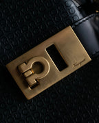 "Salvatore Ferragamo" Gancini motif monogram pattern 2-way shoulder bag