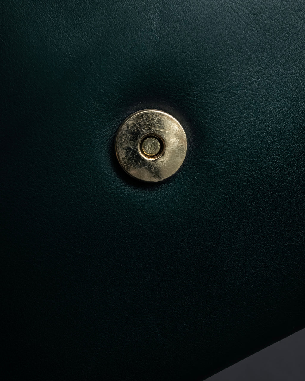 "Valentino Garavani" 80's Knot detail logo engraved dark green leather bag