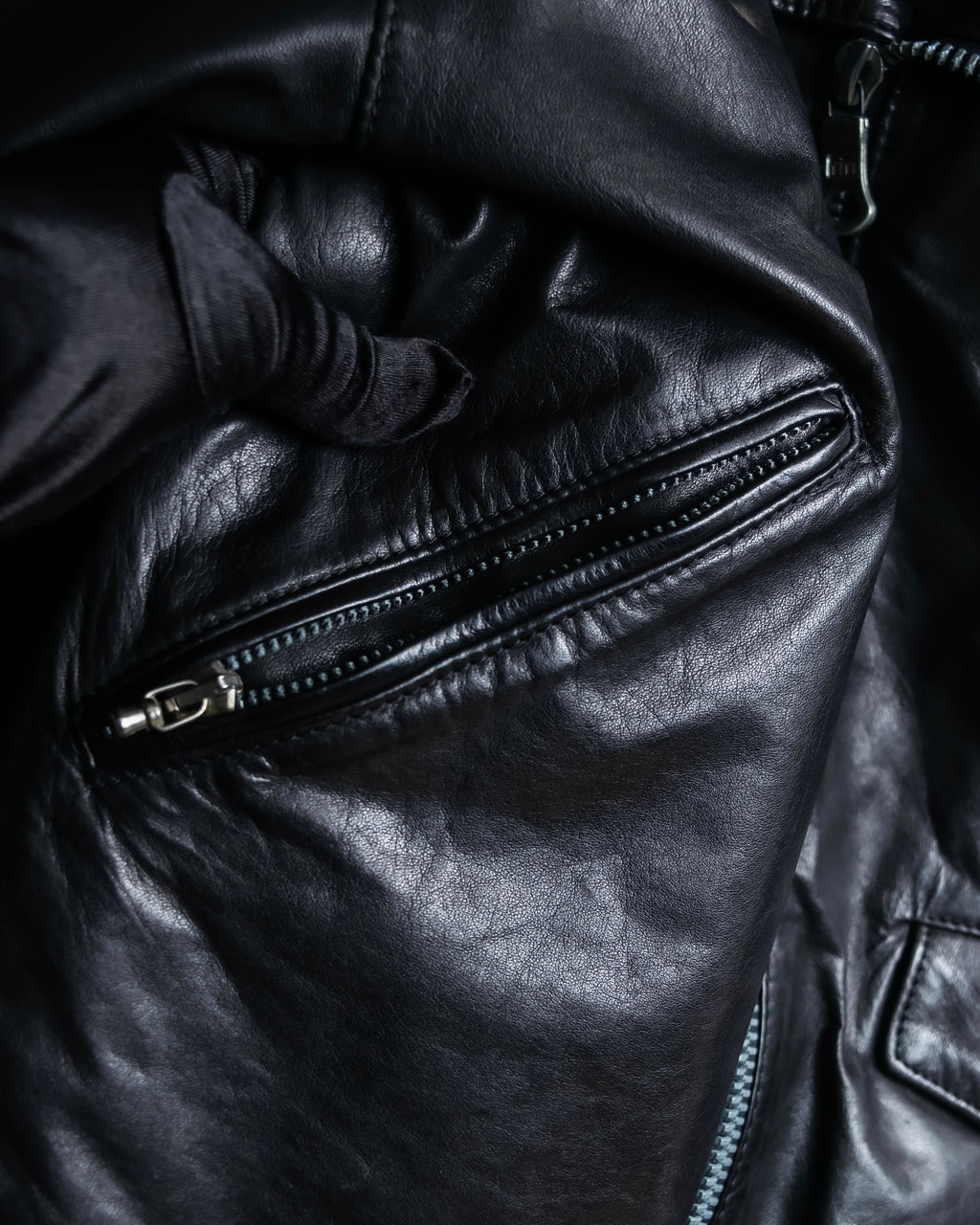 "MOSCHINO" Box silhouette leather double rider jacket