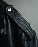 -MOOD MILLÉSIMES- 80’s-90’s heavy-grain double riders jacket