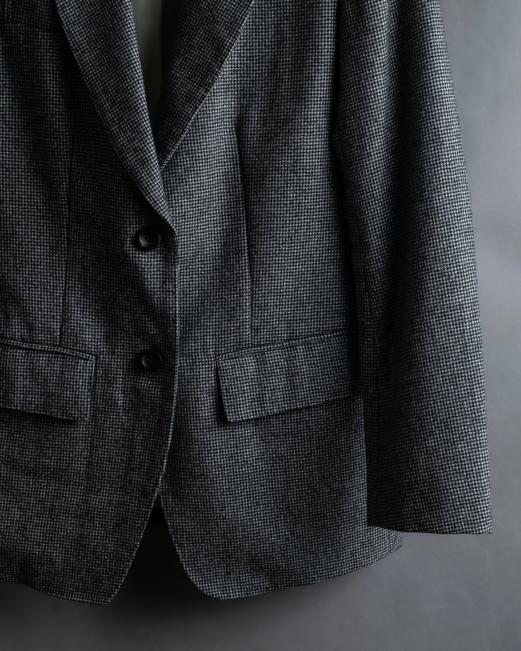 "Whim Gazette" Houndstooth pattern shaped tailored jacket