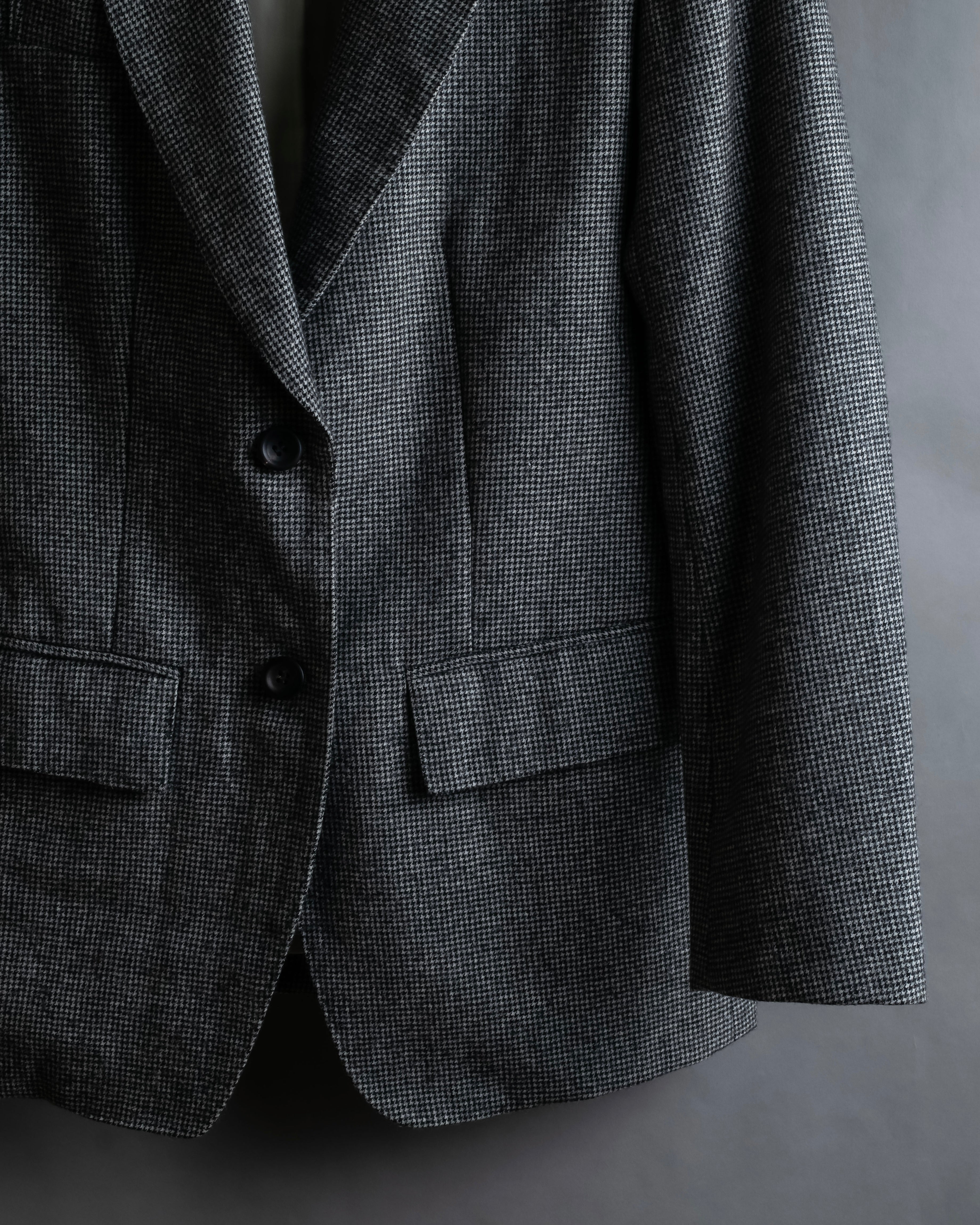 "Whim Gazette" Houndstooth pattern shaped tailored jacket