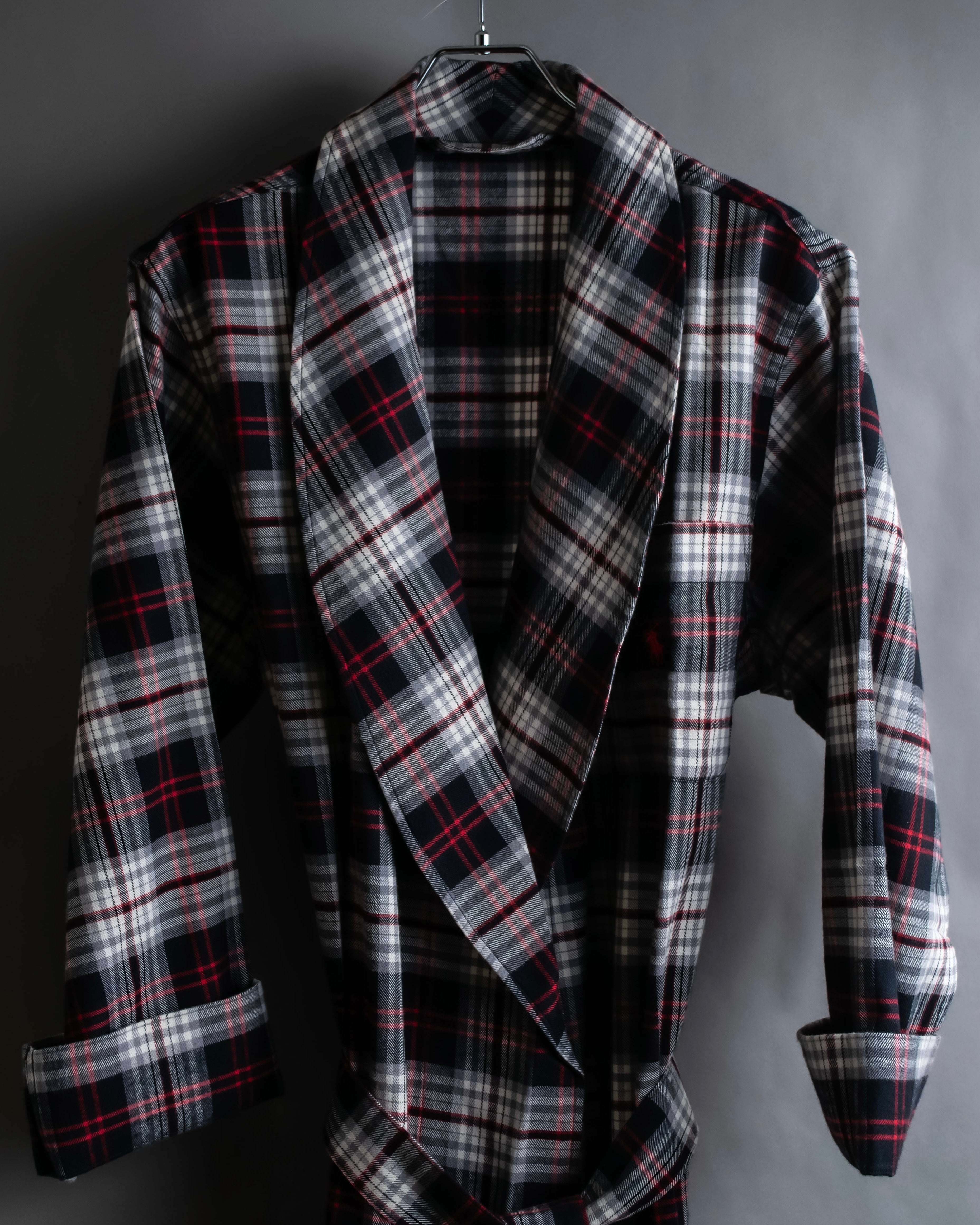 "POLO Ralph Lauren" Check pattern oversized belted gown coat