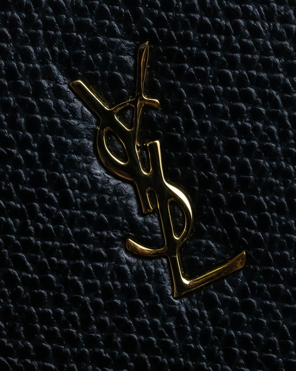 "YVES SAINT LAURENT" Cassandra logo engraved leather bi-fold wallet