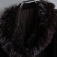 Vintage blue fox fur docking alpaca blend long coat