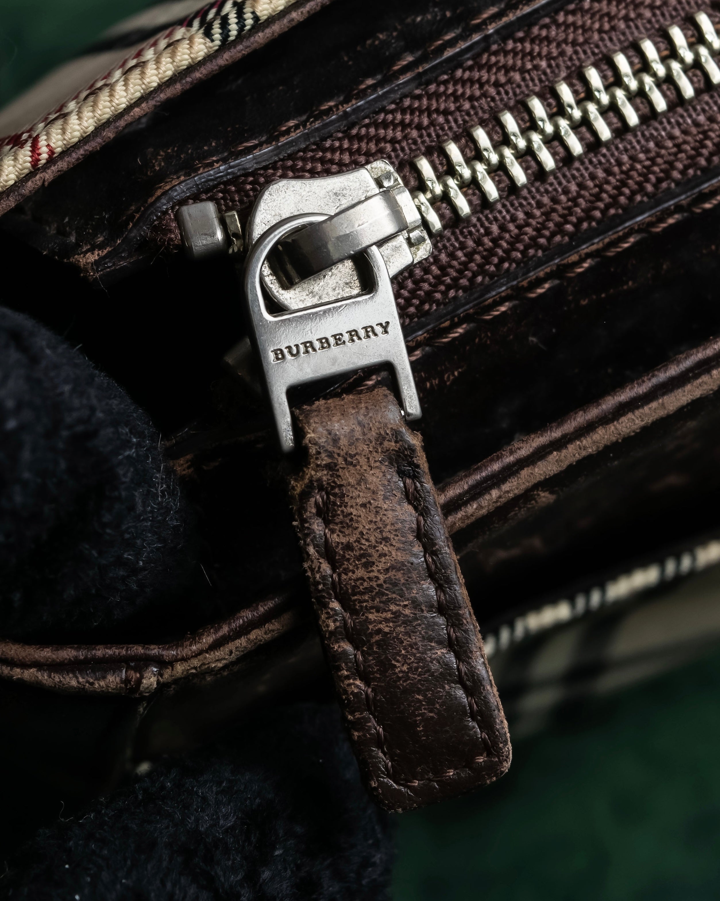 "BURBERRY" Nova check pattern leather combination shoulder bag