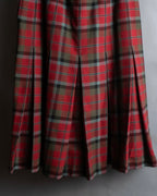 Vintage tartan check pleated skirt