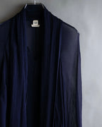 "HERMES" Bowtie detail balloon sleeve sheer pullover