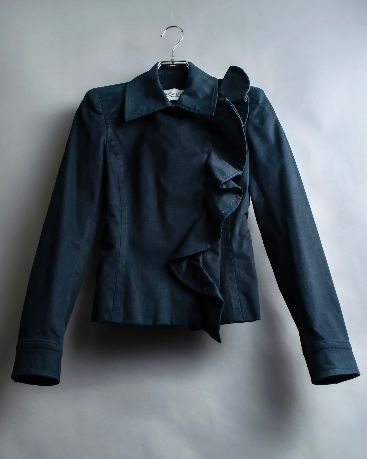 "YVES SAINT LAURENT rive gauchet " Asymmetrical frill design short blouson