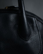 “Salvatore Ferragamo” 2000’s Pebbled leather turn lock bag