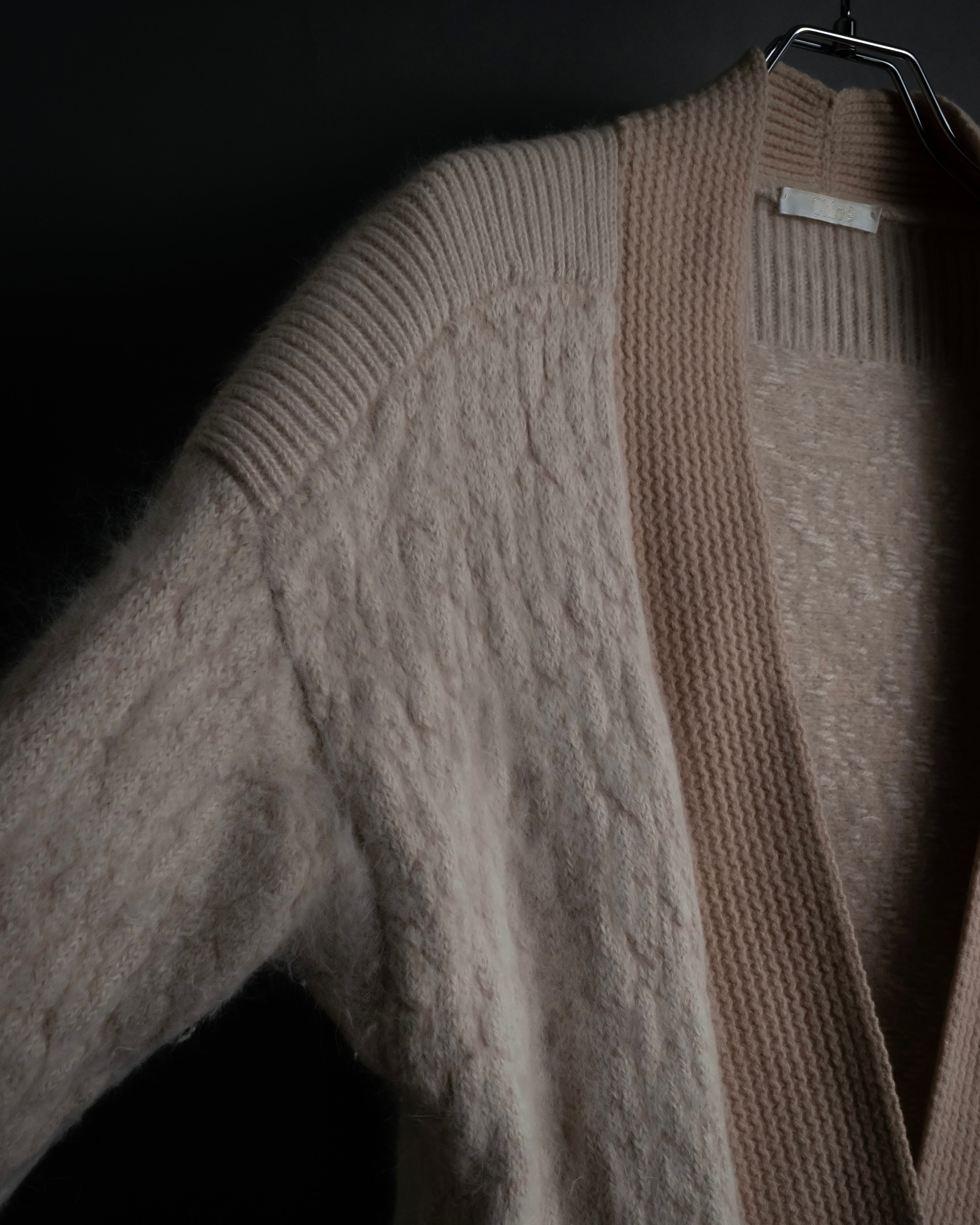 "Chloe" Angora mix standing up long cardigan