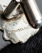 "Tiffany&Co" Rope-shaped milgrain design silver cufflinks ＆tie clip