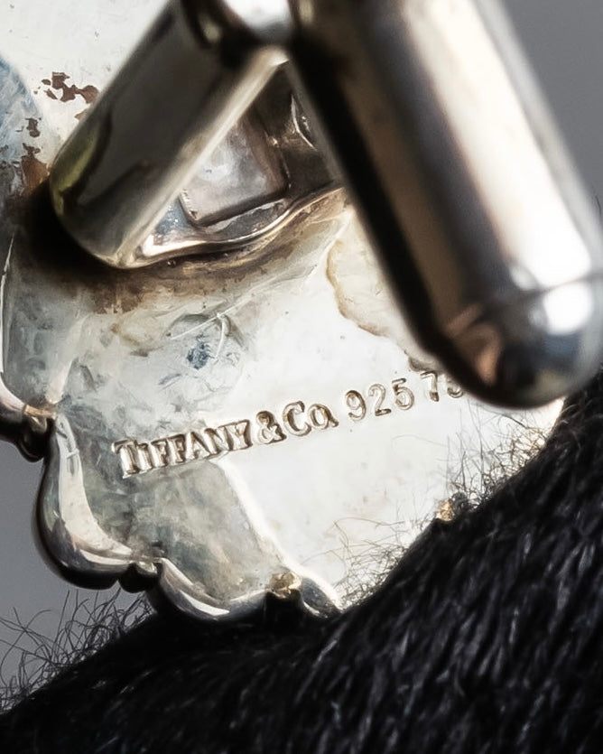 "Tiffany&Co" Rope-shaped milgrain design silver cufflinks ＆tie clip