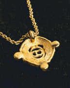 "Christian Dior" 90's-00's Crystal cd logo pendant necklace