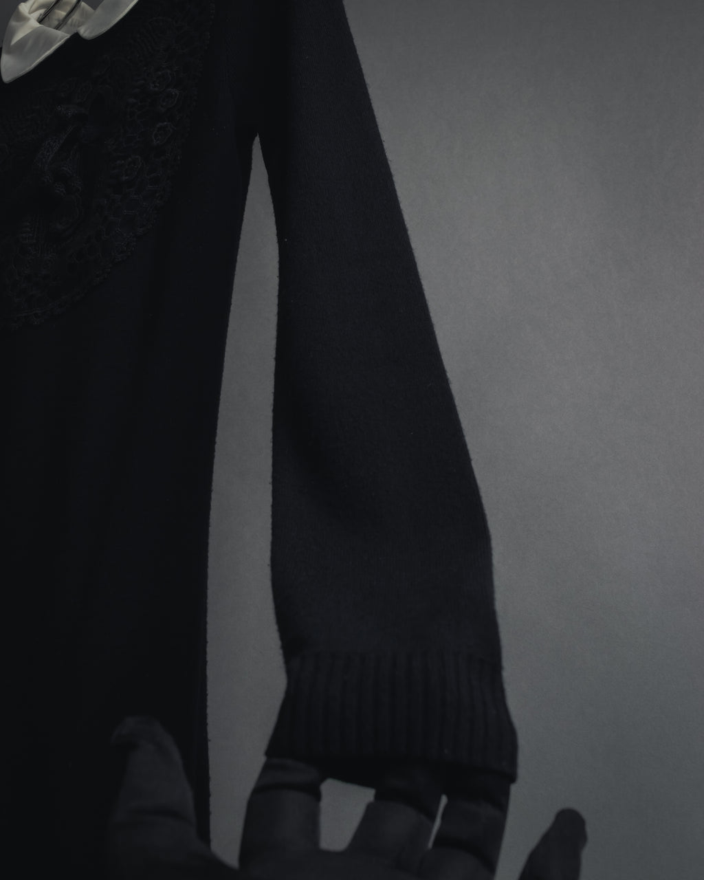 "RED VALENTINO" Lace bib knit tunic dress