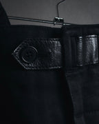 "HERMES" 00’s high density cotton twill lamb leather accents pants