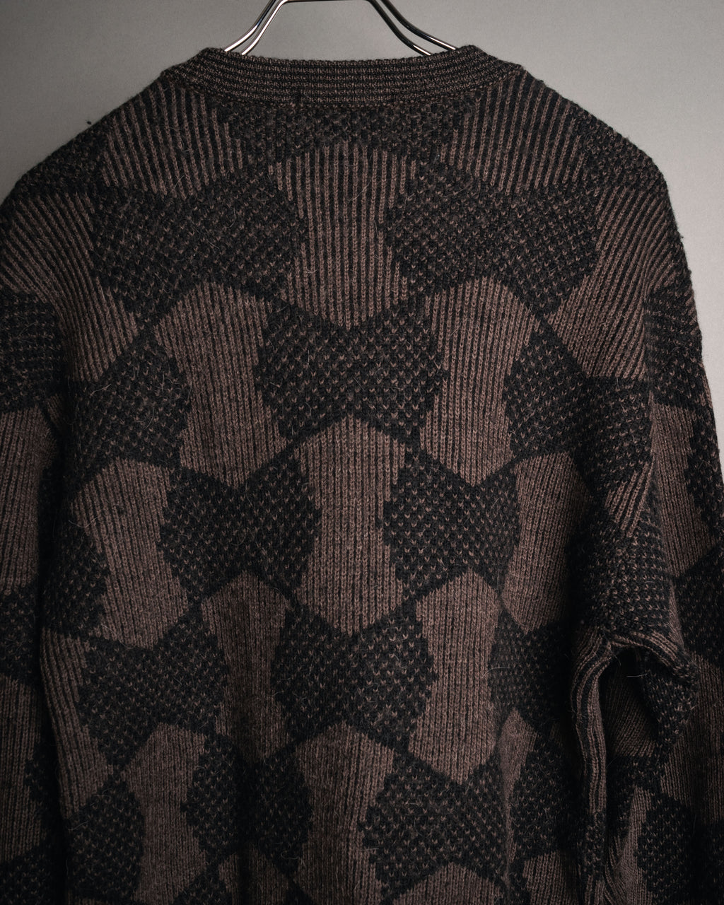 “Yves Saint Laurent” 80’s-90’s geometric knit cardigan