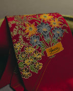 "GUCCI" 70's-80's Floral silk scarf tie
