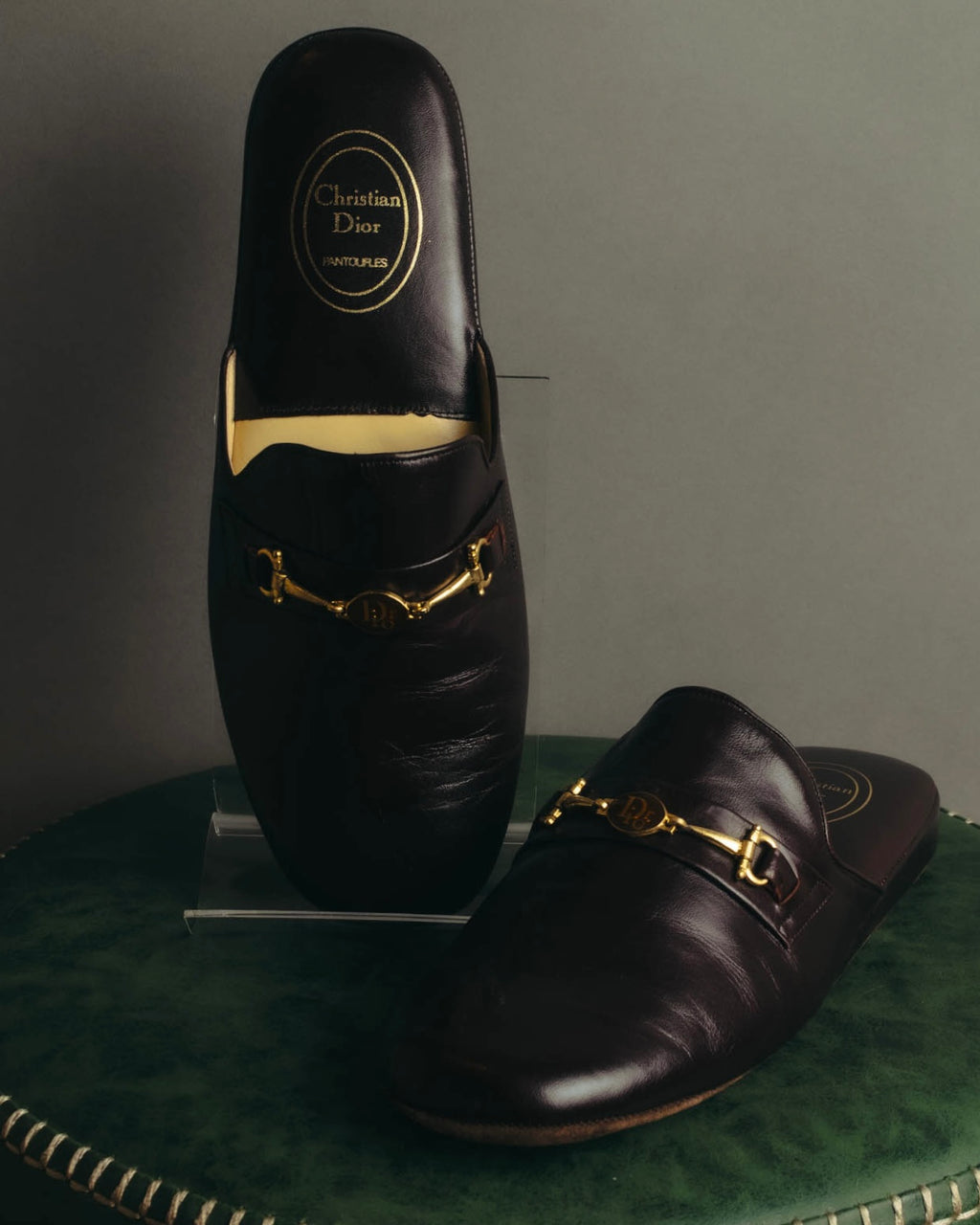 “Christian Dior” 80’s-90’s Leather bit mule slippers