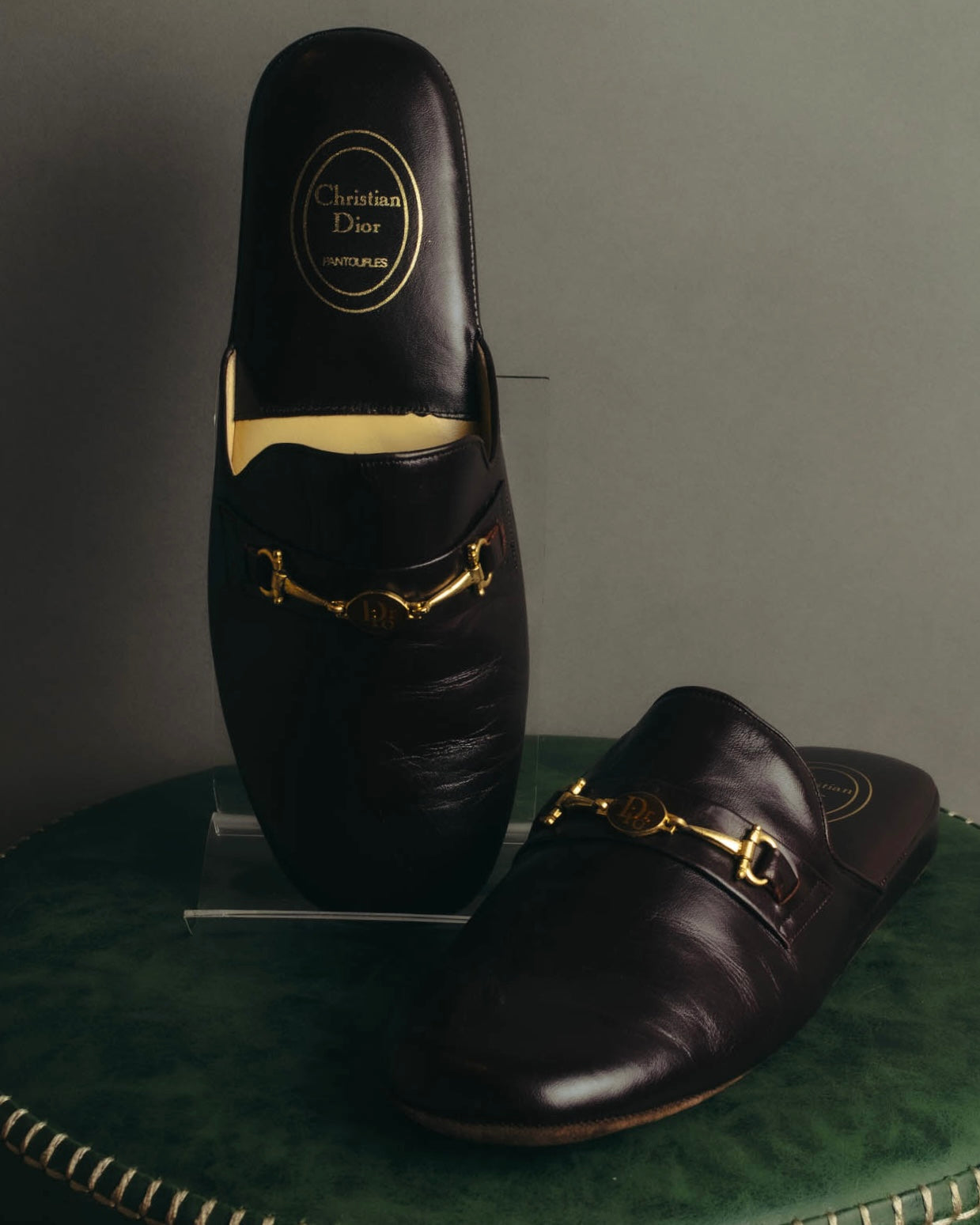“Christian Dior” 80’s-90’s Leather bit mule slippers