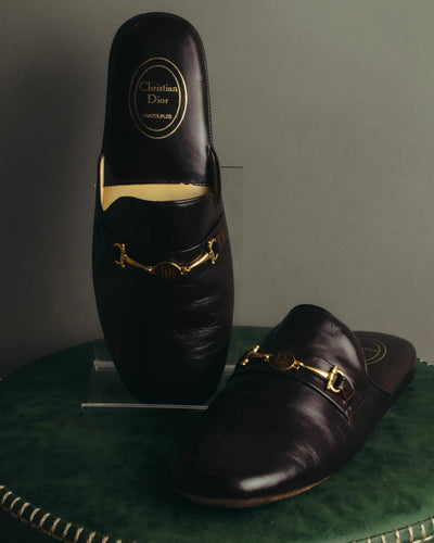 “Christian Dior” 80’s-90’s Leather bit mule slippers