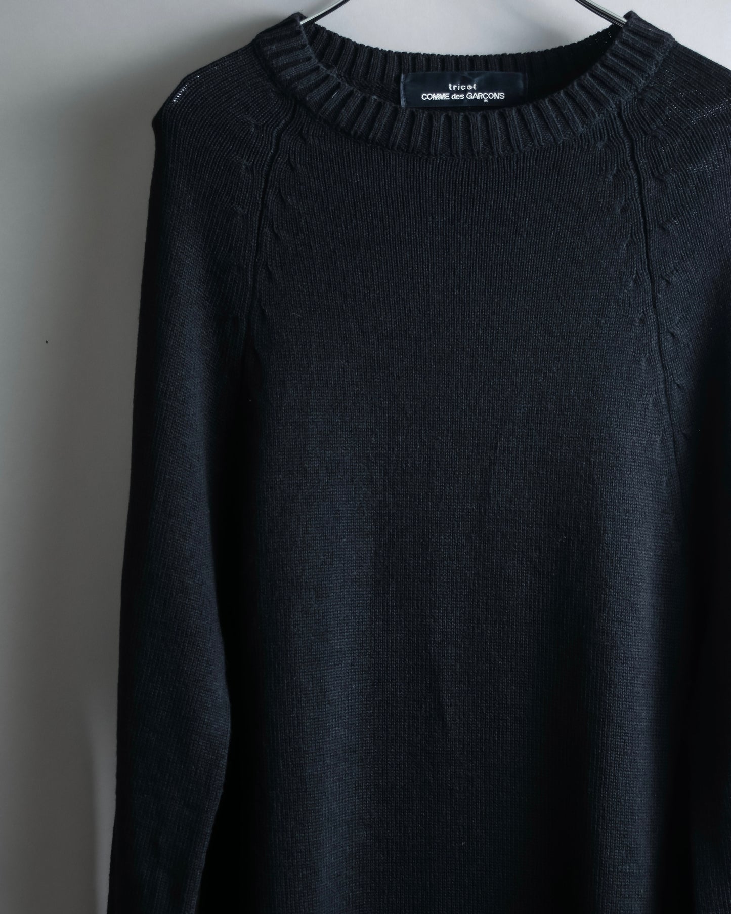 "tricot COMME des GARCONS" Maxi length deep black knit dress