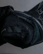 "GUCCI" GG logo pattern suede & leather combination globe