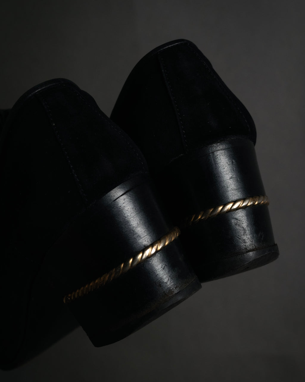 “GUCCI” 90’s-00’s Suede twist horsebit heeled loafers