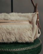 “Salvatore Ferragamo” 00’s Fur panel suede shoulder bag