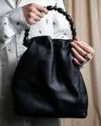 "Christian Dior" Maris Pearl series gathered design leather bag