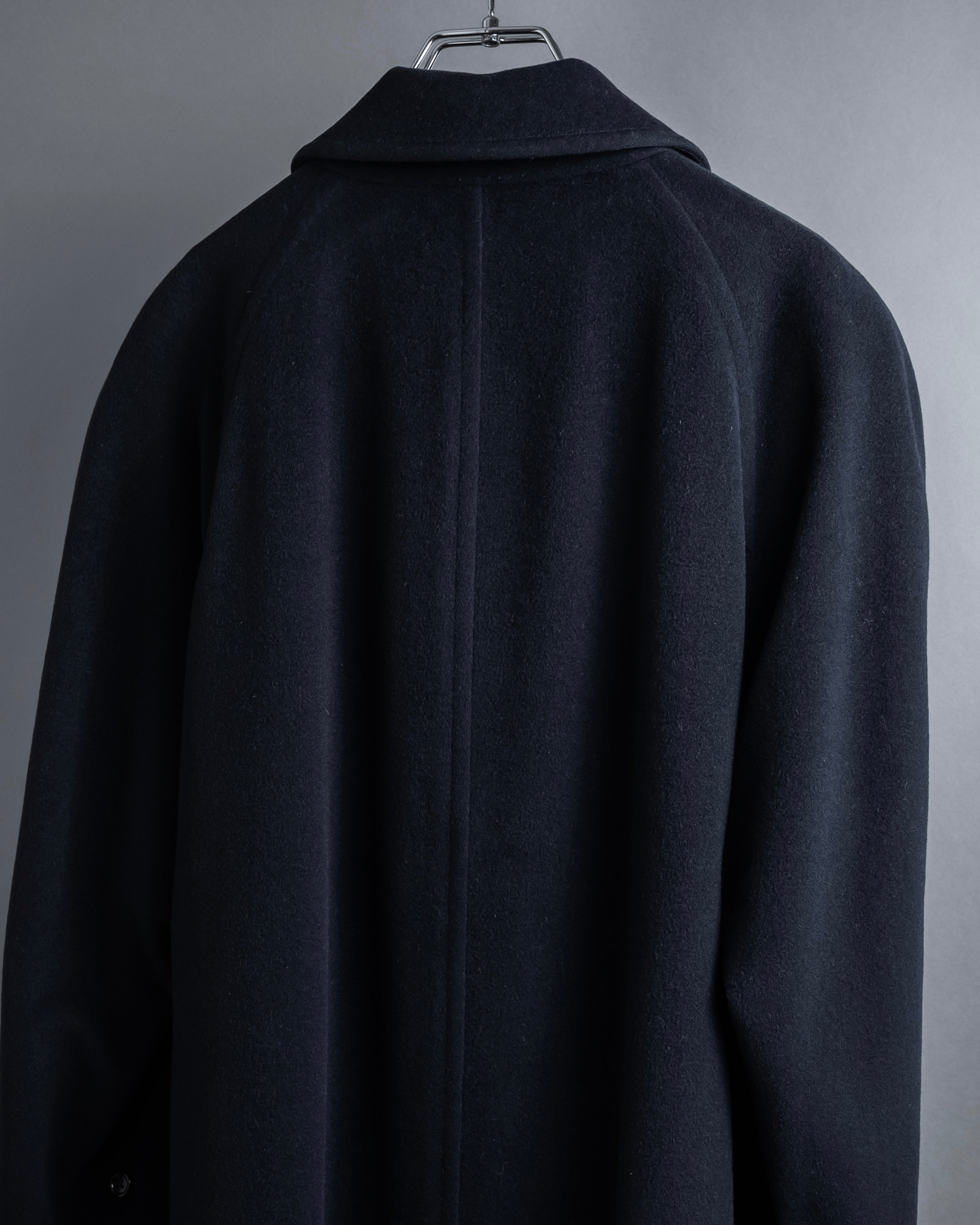 "BURBERRYS" High density wool stand collar coat