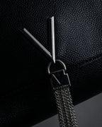 "VALENTINO" Textured leather V tassel chain shoulder bag