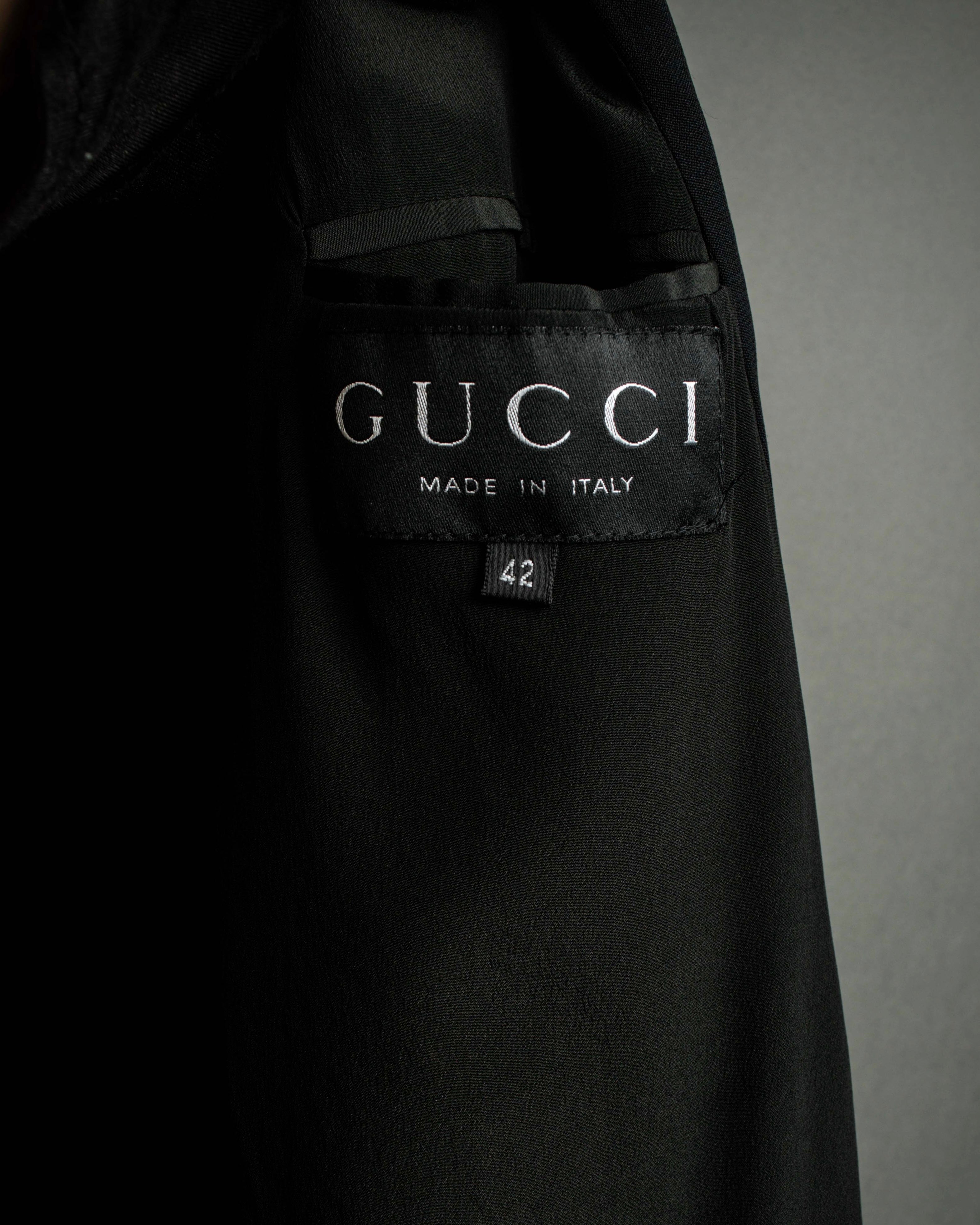 "GUCCI" Three-dimensional lapel design draped tailored jacket