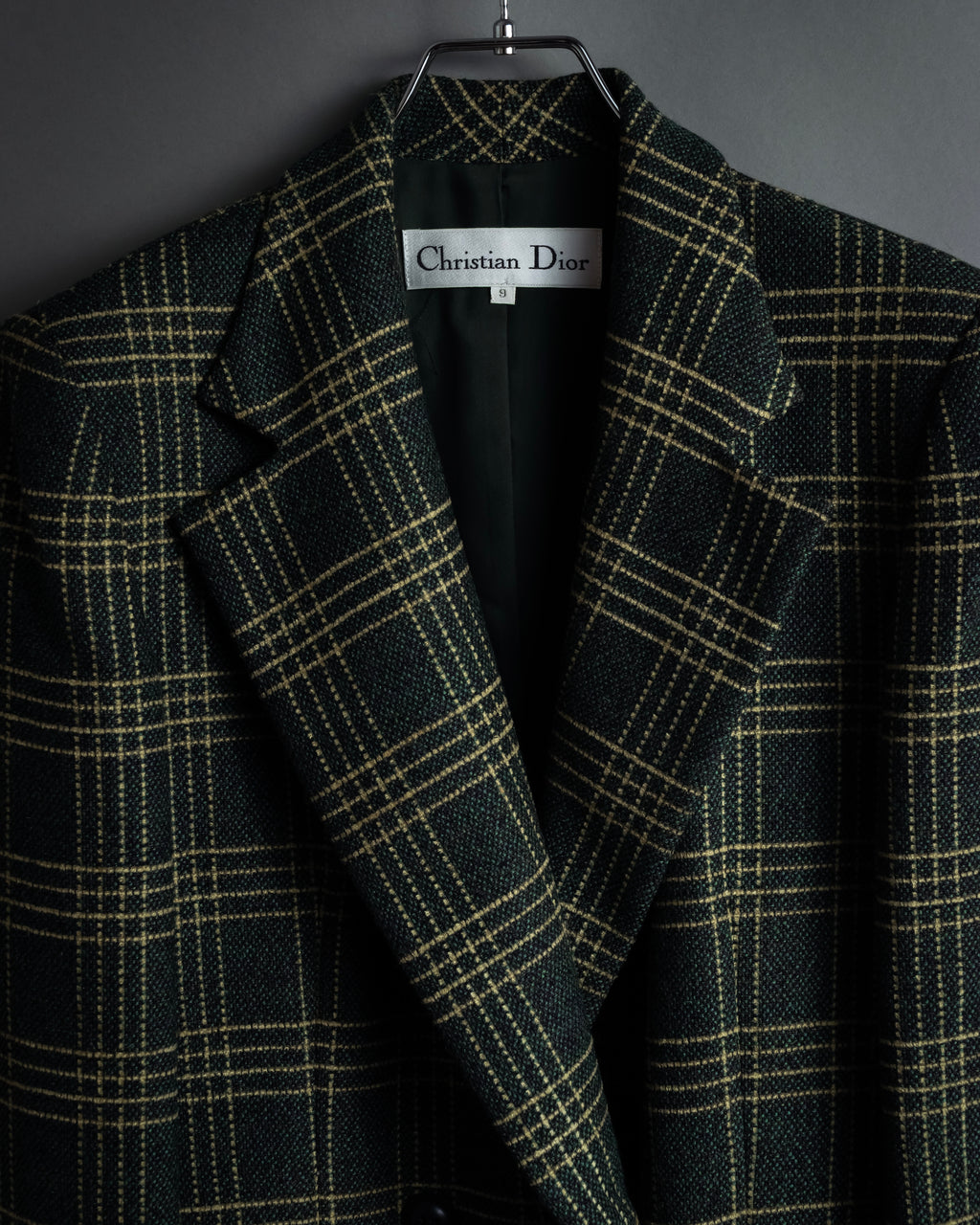 "Christian Dior" Windowpane check tailored jacket