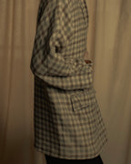 "GUCCI" 80’s checked wool shawl collar jacket