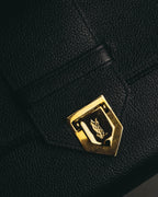 “Yves Saint Laurent” 90’s-00’s Cassandra logo one shoulder leather bag
