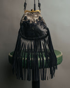 -SPECIAL- “VALENTINO GARAVANI” 2014-2016 lace embellished fringe frame bag