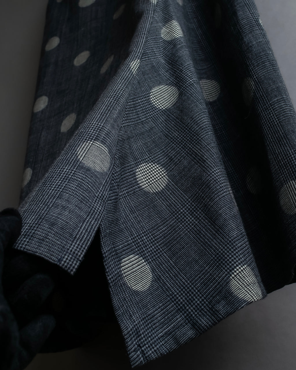 "YOHJI YAMAMOTO +NOIR" Large polka dot pattern flared skirt