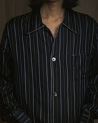 "Maison Margiela" 2021AW piped striped lounge shirt